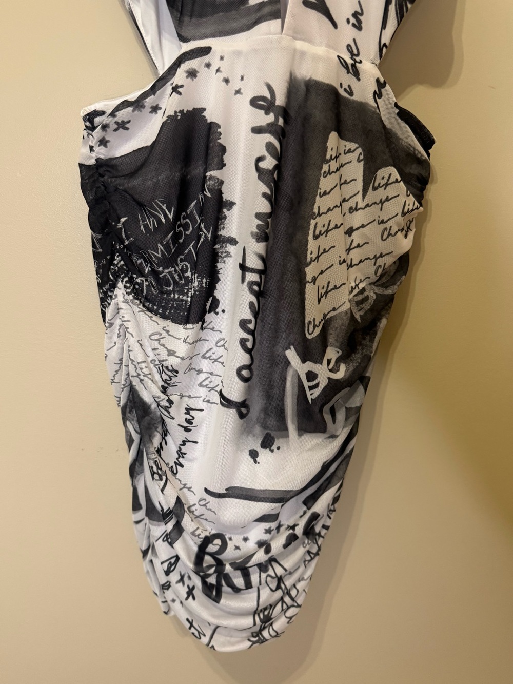 AFRM Graffiti Print Cutout Mini Bodycon Dress | Small - Picture 7 of 10